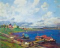 Mañana en uglich 1913 Konstantin Yuon paisaje de playa